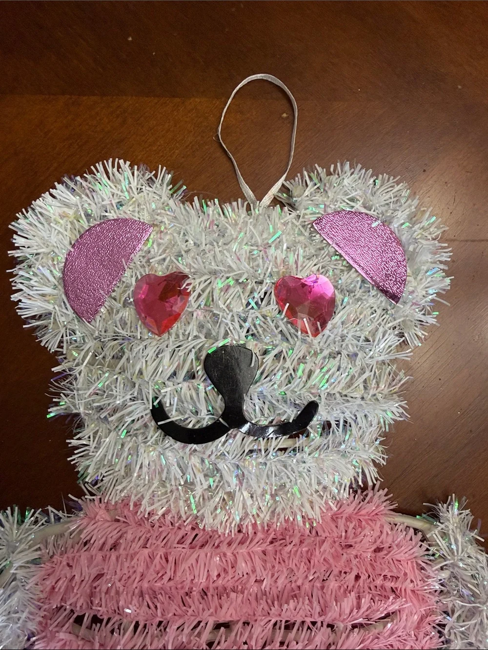 Valentine Teddy Bear Wall Decor - Pink & Iridescent
